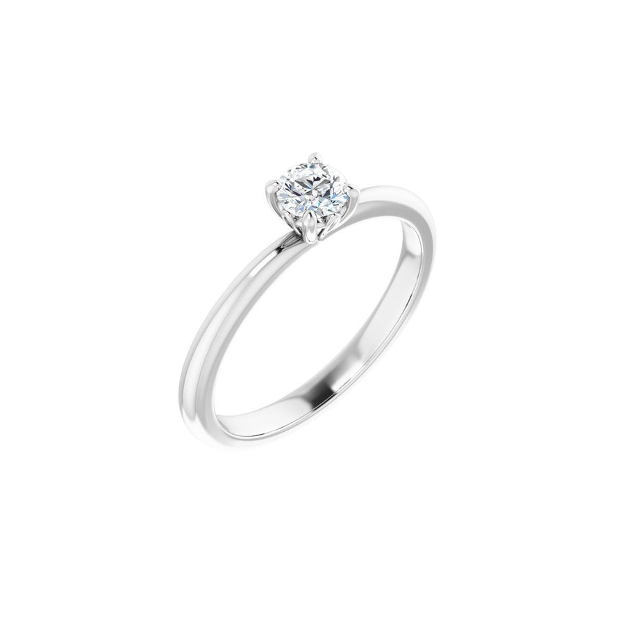Natural Diamond Round Engagement Ring (4.1 Mm) Mounting - 14K Gold - Series 124170
