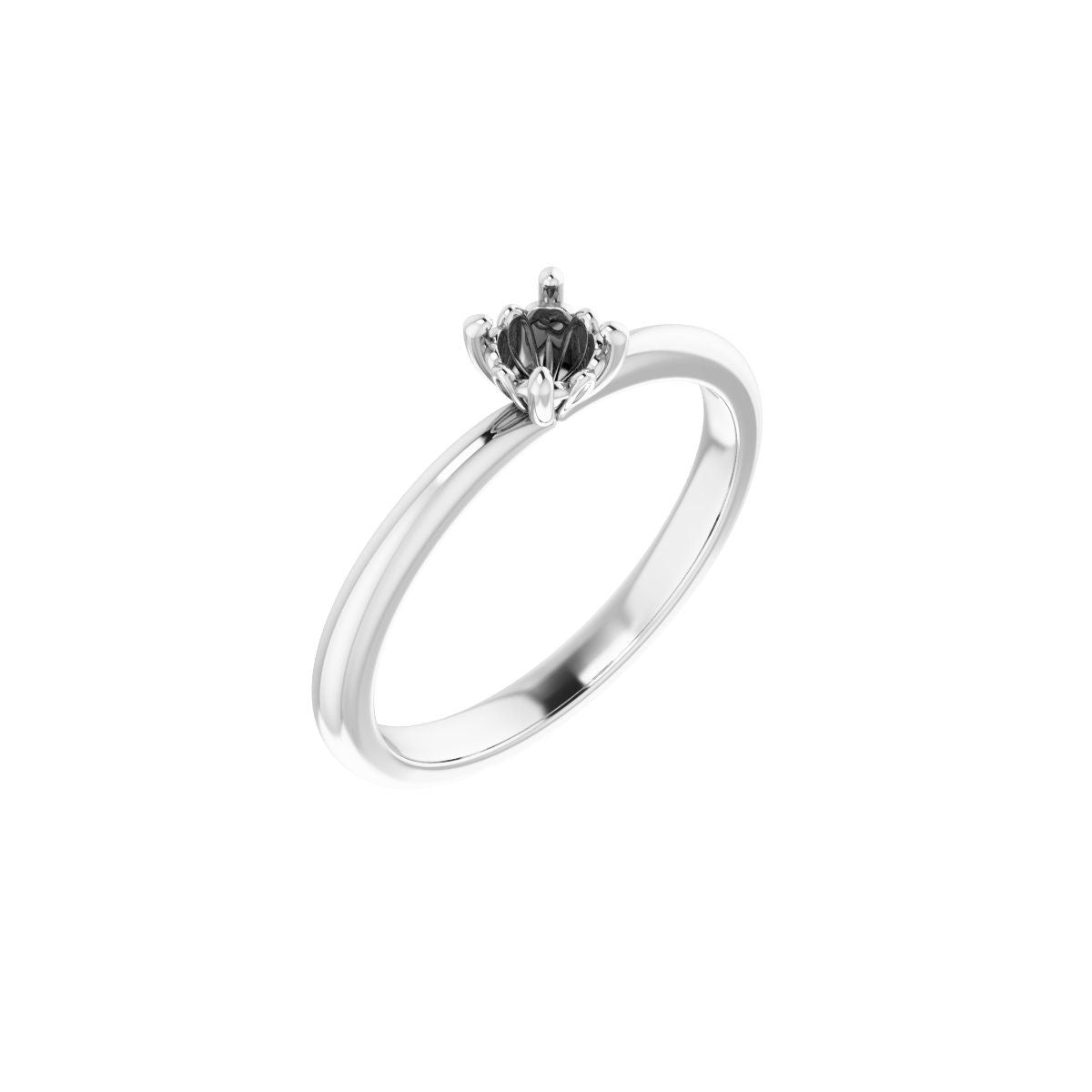 Round Engagement Ring (4.1 Mm) Mounting - gallery - Series 124170