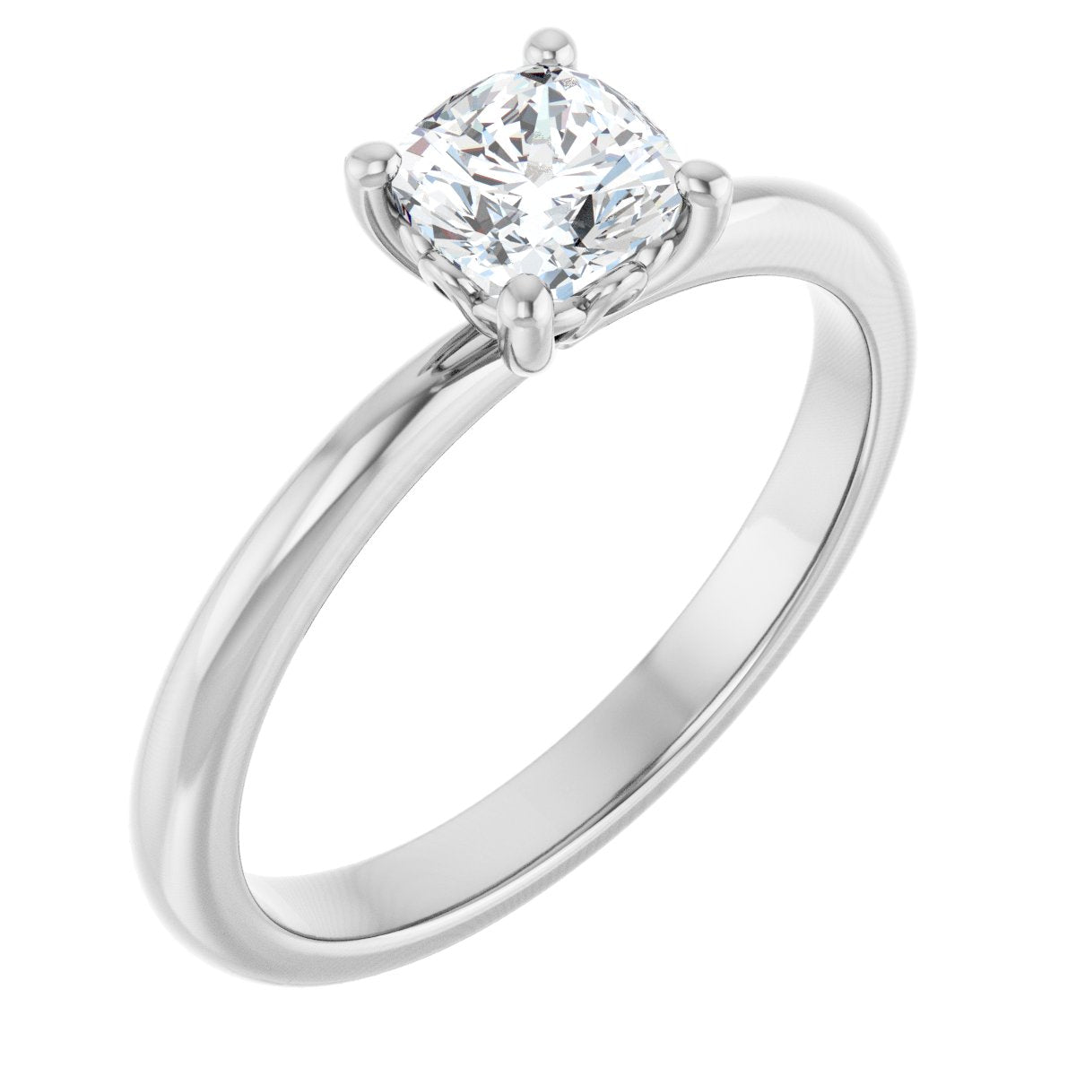 Natural Diamond Cushion Engagement Ring (5 X 5 Mm) Mounting - 14K Gold - Series 124170