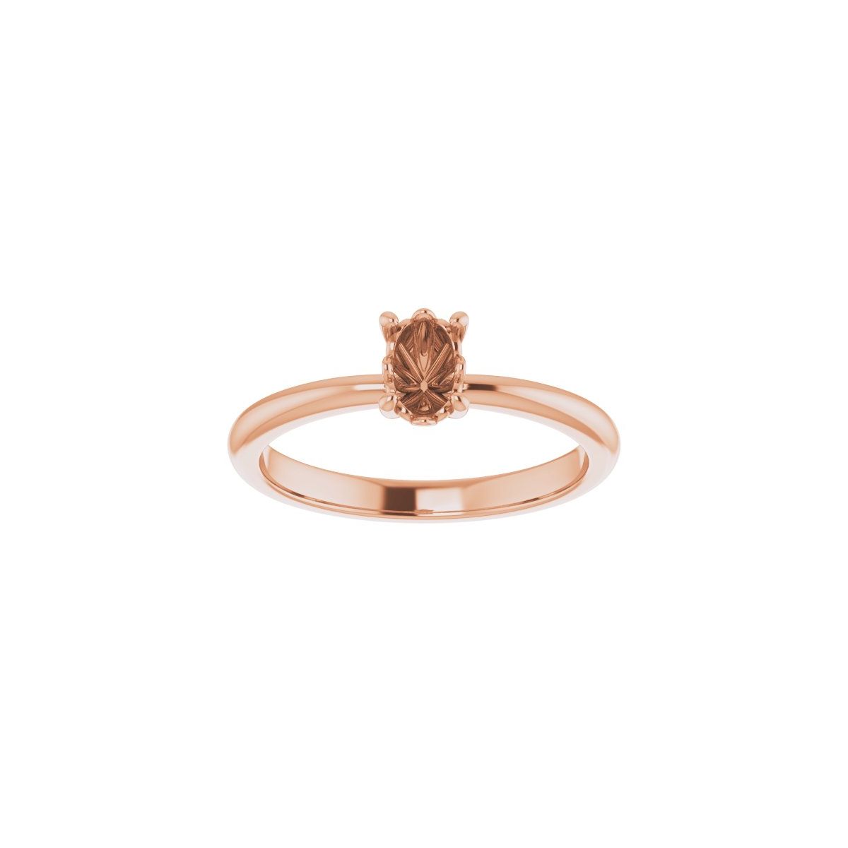 Oval Engagement Ring (6 X 4 Mm) Mounting - gallery - Series 124170