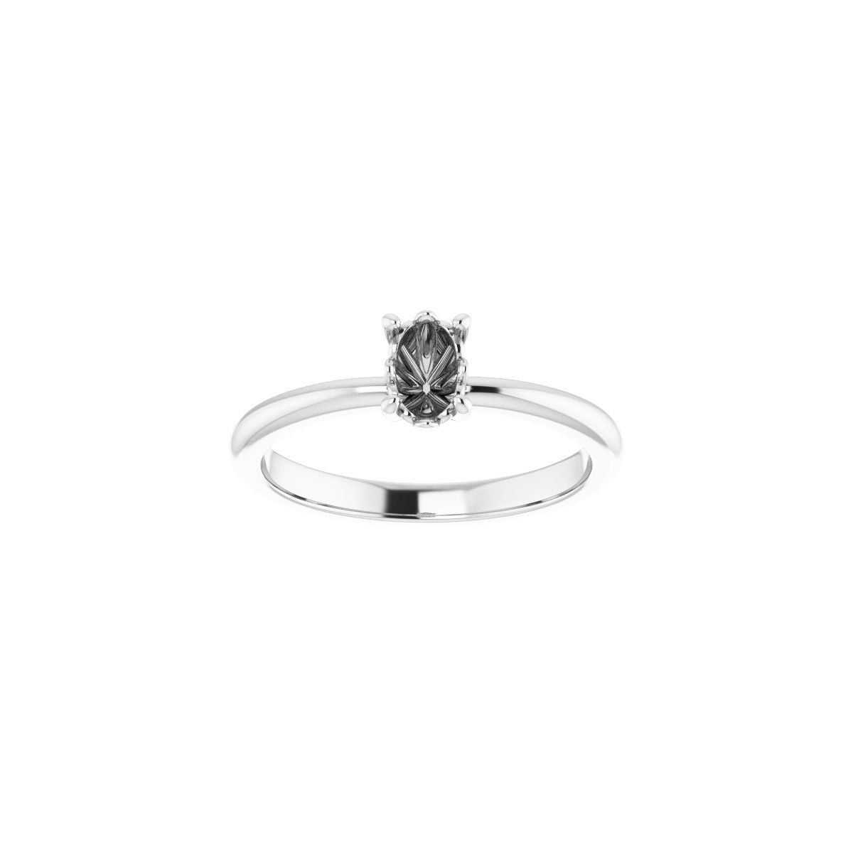 Oval Engagement Ring (6 X 4 Mm) Mounting - gallery - Series 124170