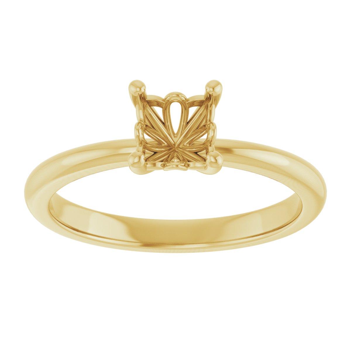 Asscher Engagement Ring (5 X 5 Mm) Mounting - gallery - Series 124170