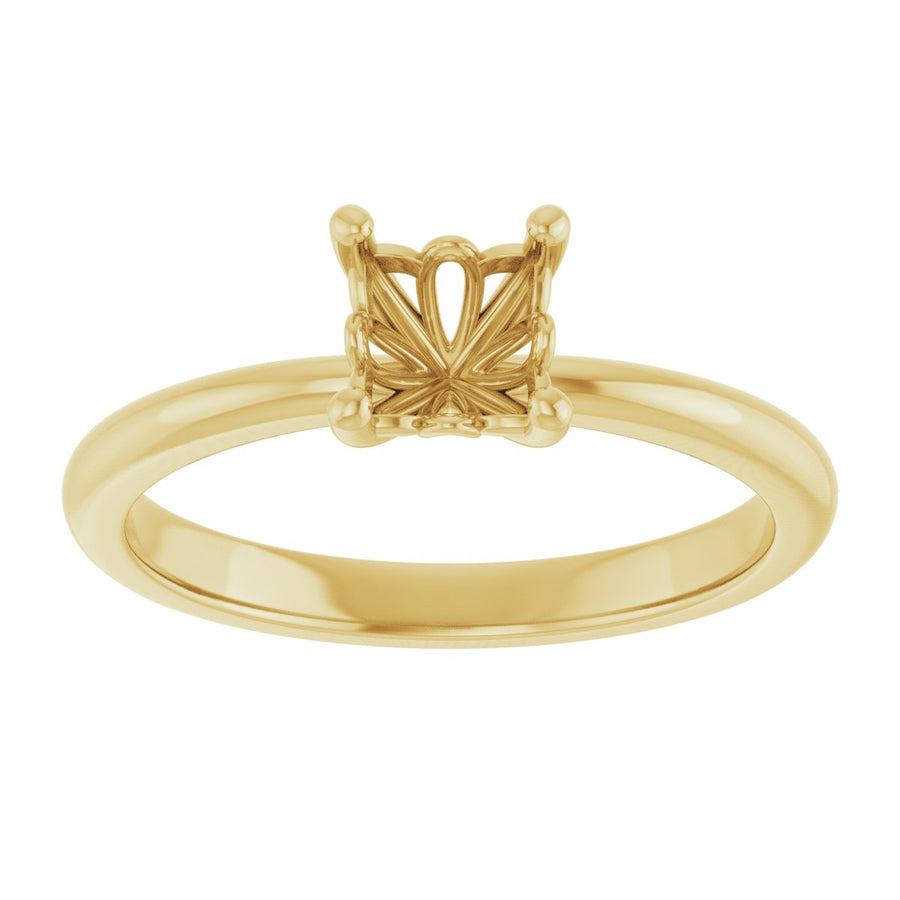 Asscher Engagement Ring (5 X 5 Mm) Mounting - gallery - Series 124170