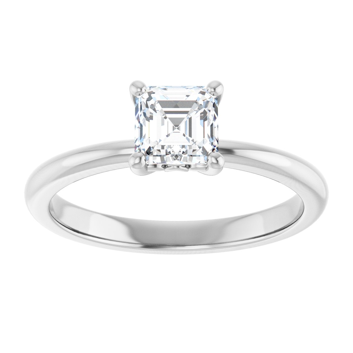 Asscher Engagement Ring (5 X 5 Mm) Mounting - gallery - Series 124170
