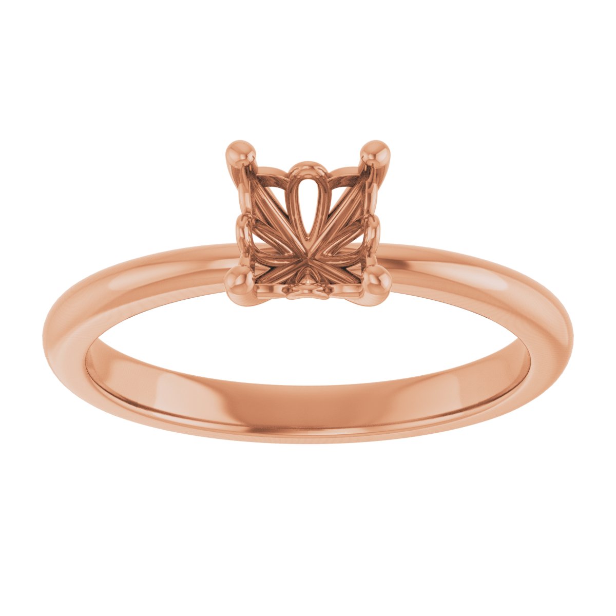 Asscher Engagement Ring (5 X 5 Mm) Mounting - gallery - Series 124170