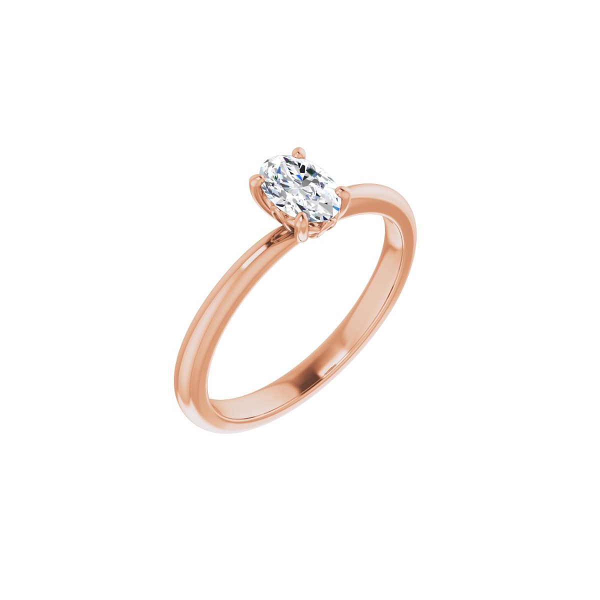 Natural Diamond Oval Engagement Ring (6 X 4 Mm) Mounting - 14K Gold - Series 124170