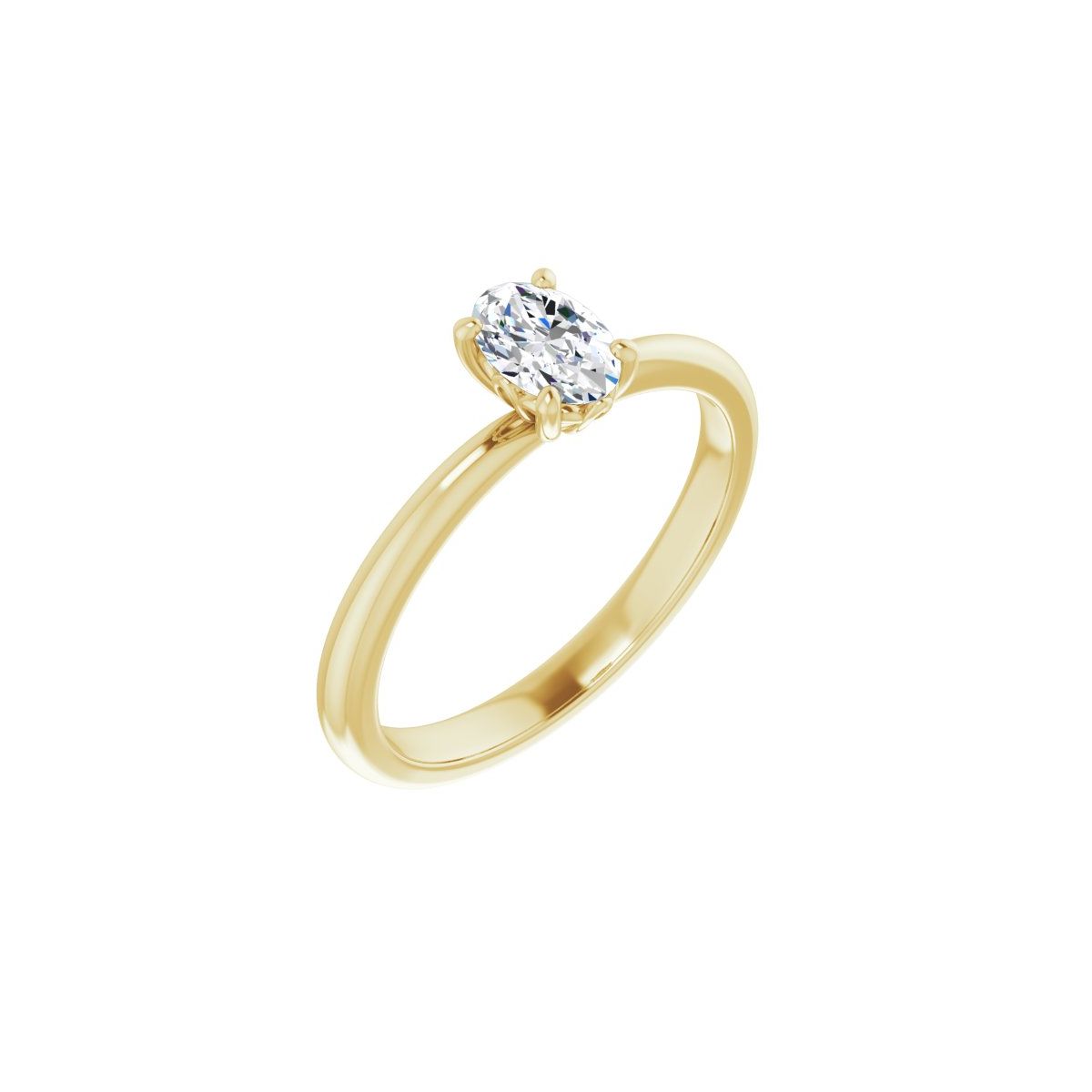 Natural Diamond Oval Engagement Ring (6 X 4 Mm) Mounting - 14K Gold - Series 124170