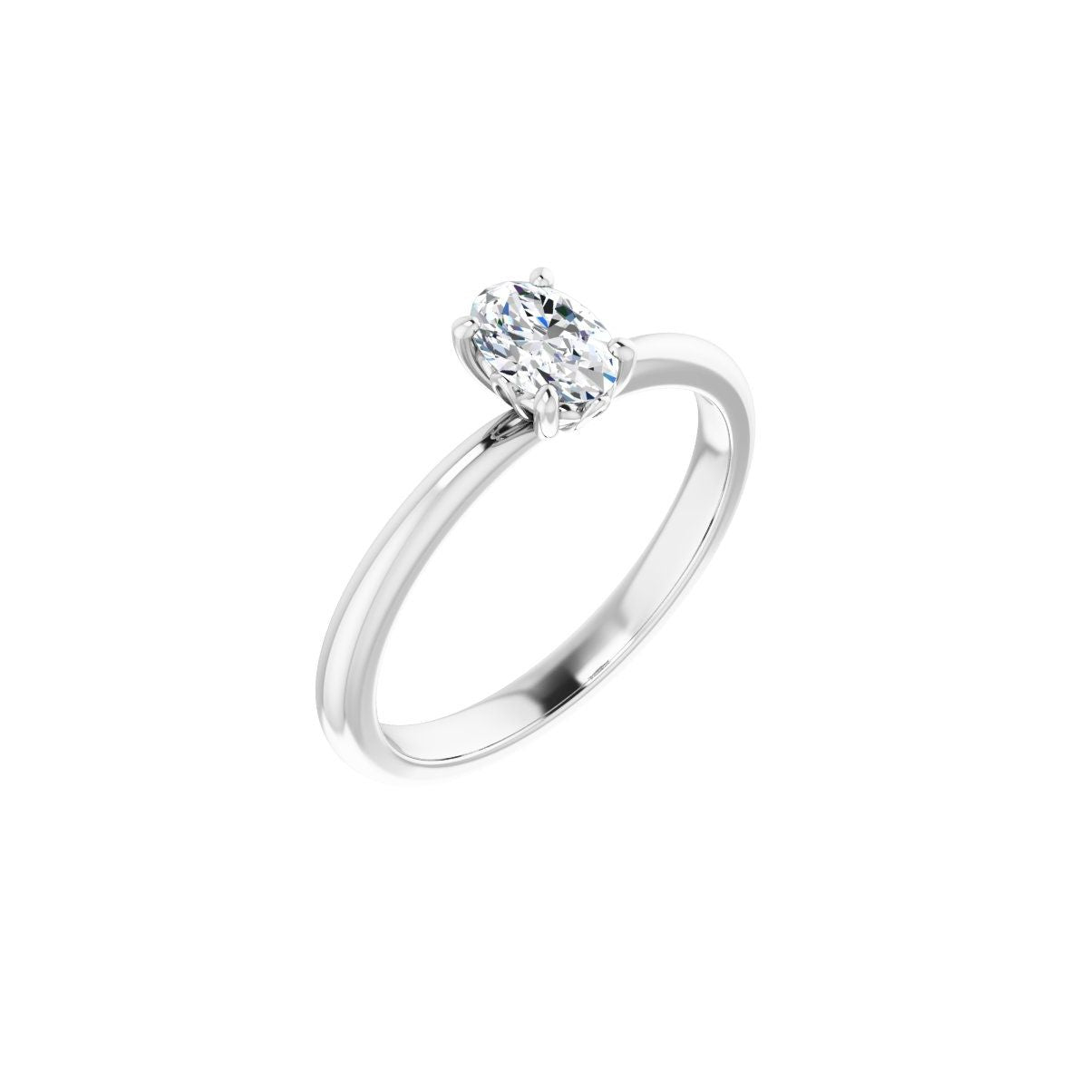 Natural Diamond Oval Engagement Ring (6 X 4 Mm) Mounting - 14K Gold - Series 124170
