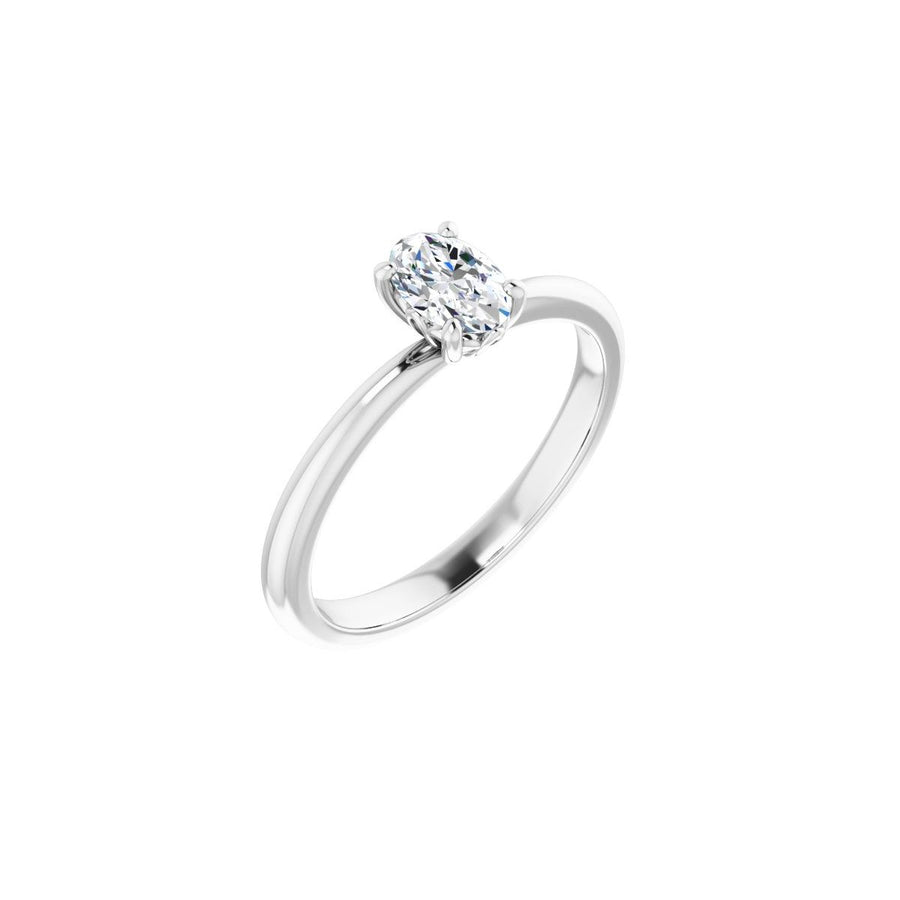 Natural Diamond Oval Engagement Ring (6 X 4 Mm) Mounting - 14K Gold - Series 124170