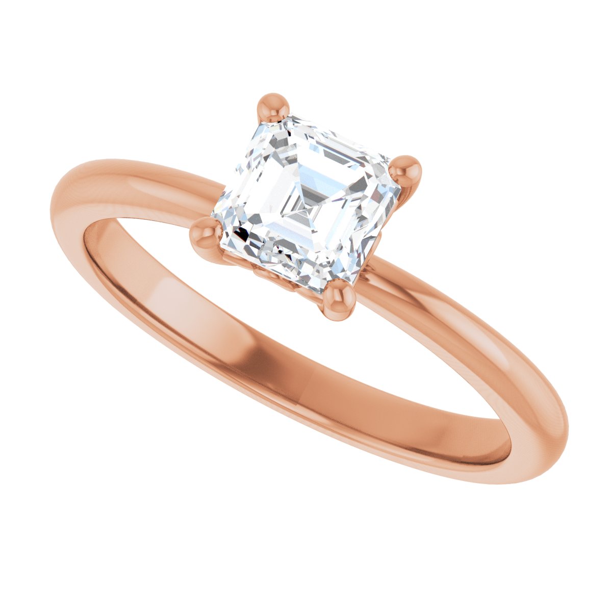 Asscher Engagement Ring (5 X 5 Mm) Mounting - gallery - Series 124170