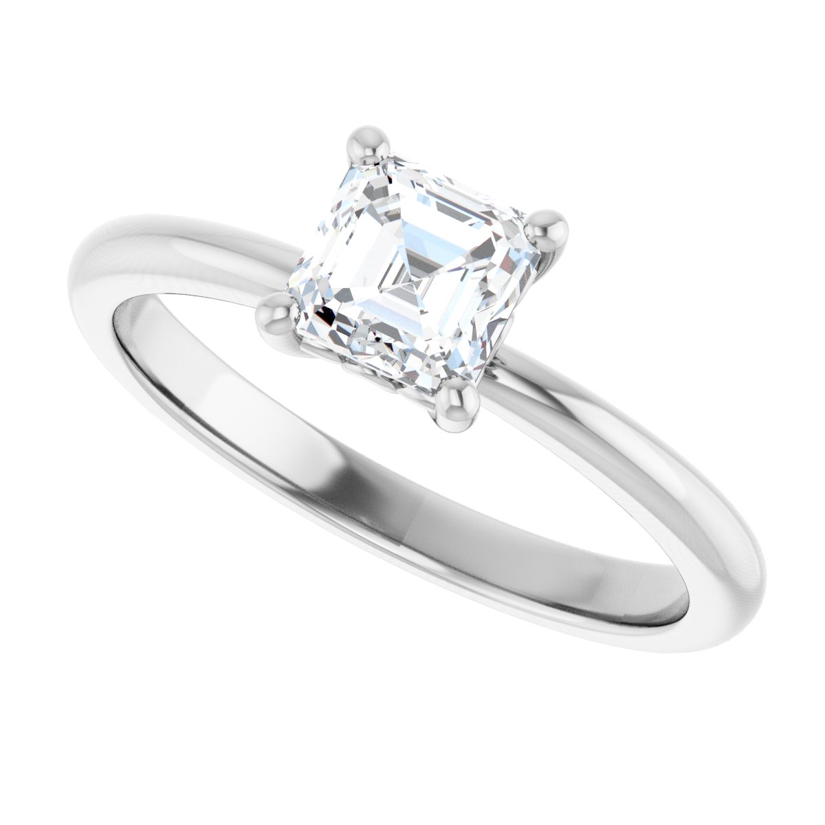 Asscher Engagement Ring (5 X 5 Mm) Mounting - gallery - Series 124170
