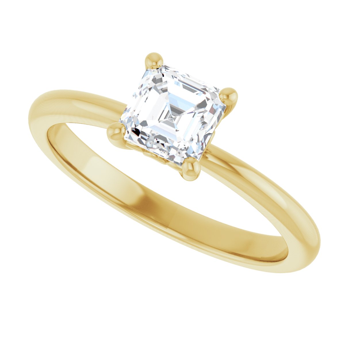 Asscher Engagement Ring (5 X 5 Mm) Mounting - gallery - Series 124170