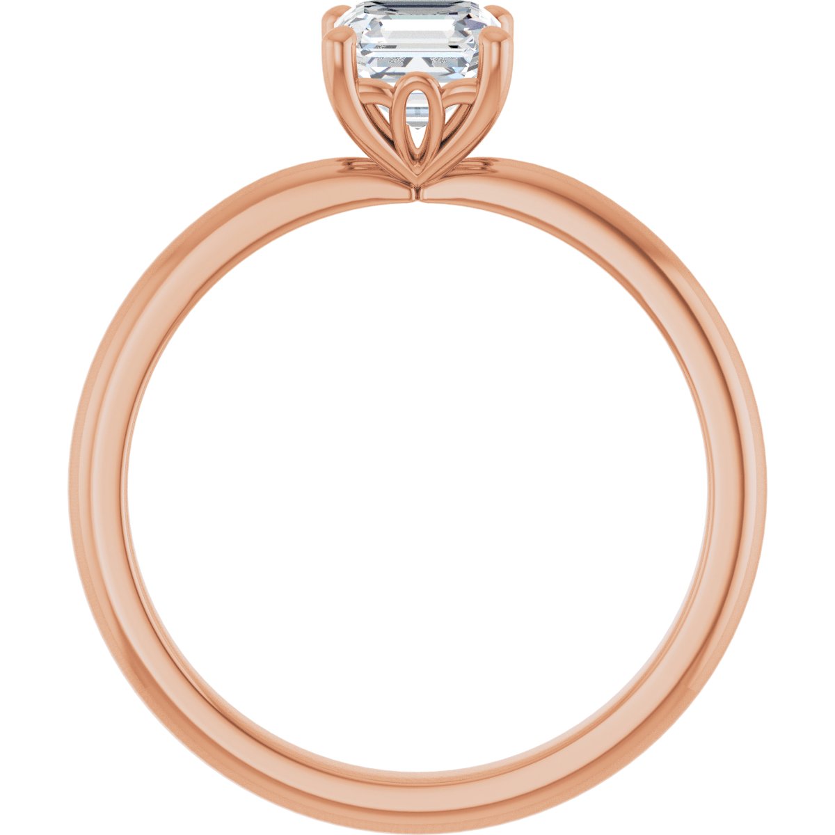 Asscher Engagement Ring (5 X 5 Mm) Mounting - gallery - Series 124170