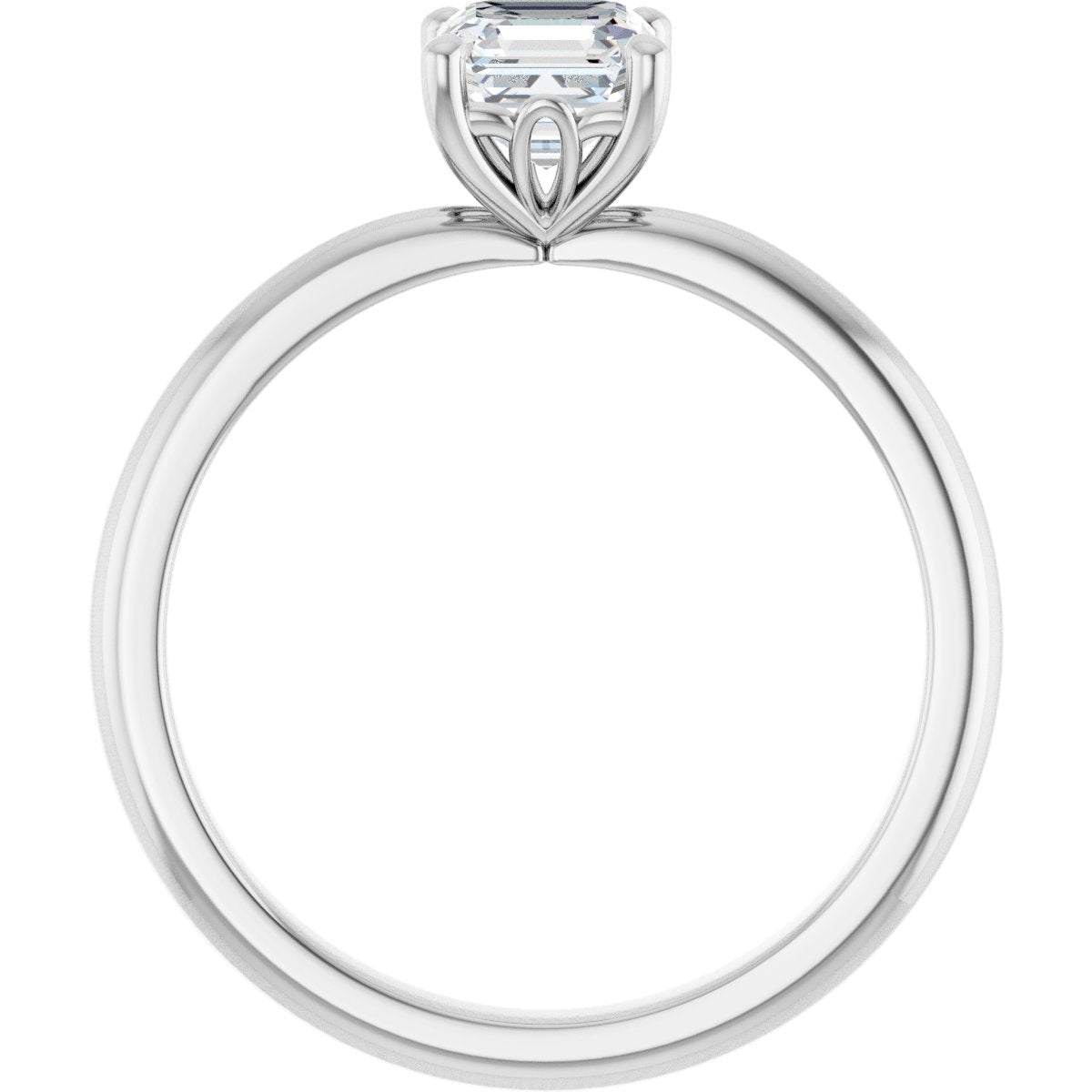 Asscher Engagement Ring (5 X 5 Mm) Mounting - gallery - Series 124170