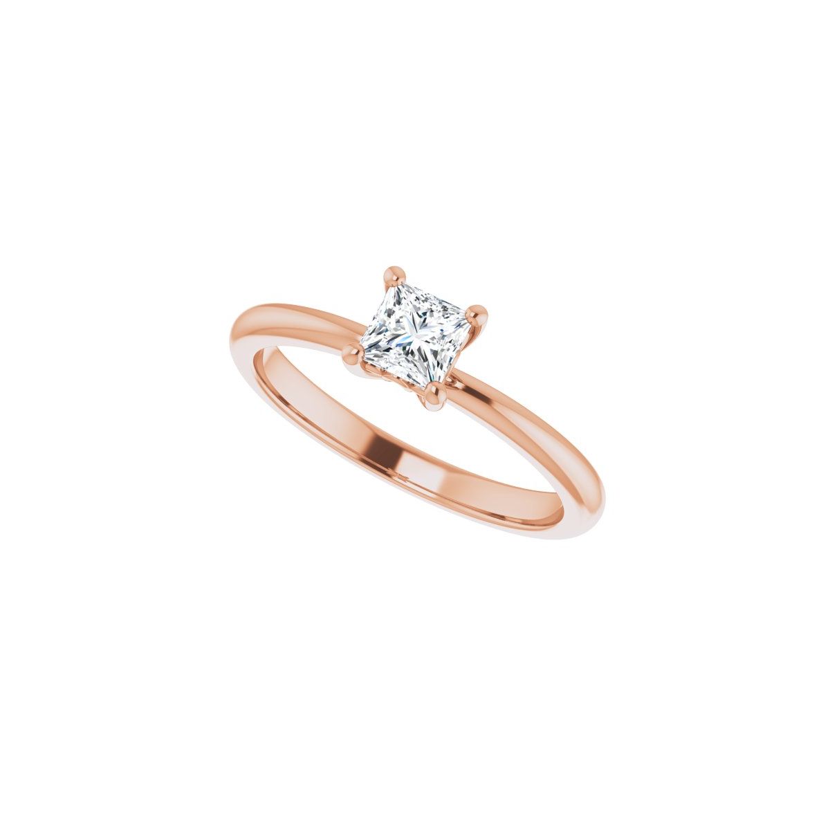 Square Engagement Ring (4 X 4 Mm) Mounting - gallery - Series 124170