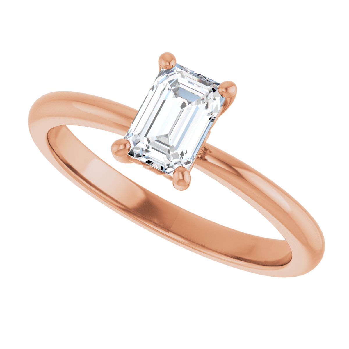 Emerald Engagement Ring (6 X 4 Mm) Mounting - gallery - Series 124170