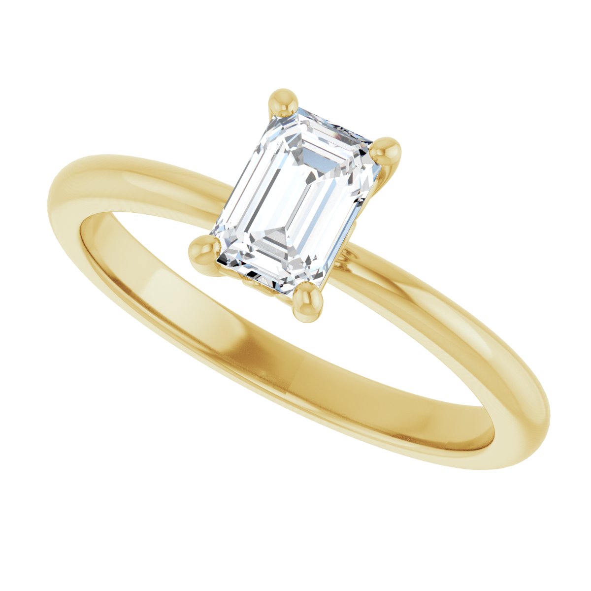 Emerald Engagement Ring (6 X 4 Mm) Mounting - gallery - Series 124170