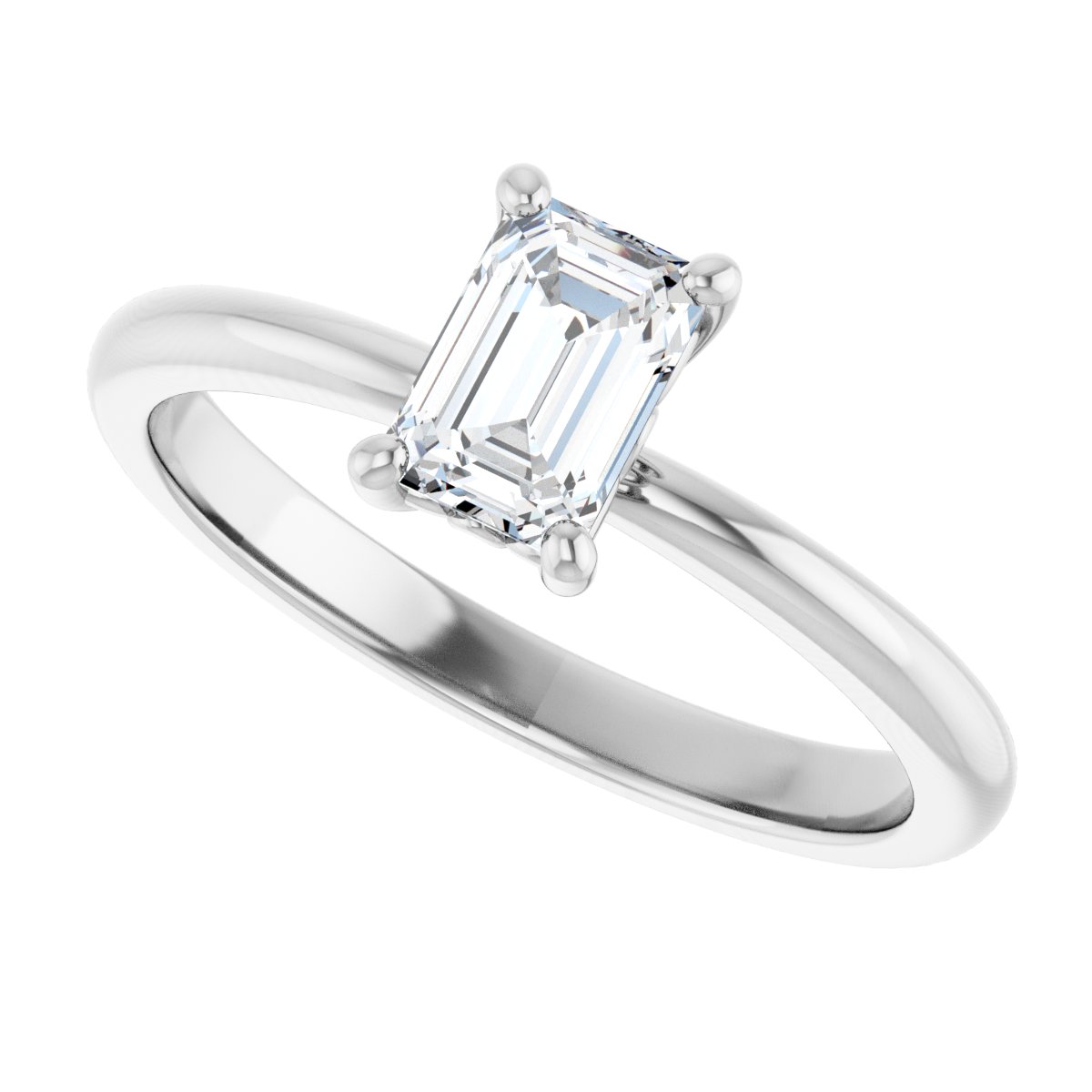 Emerald Engagement Ring (6 X 4 Mm) Mounting - gallery - Series 124170