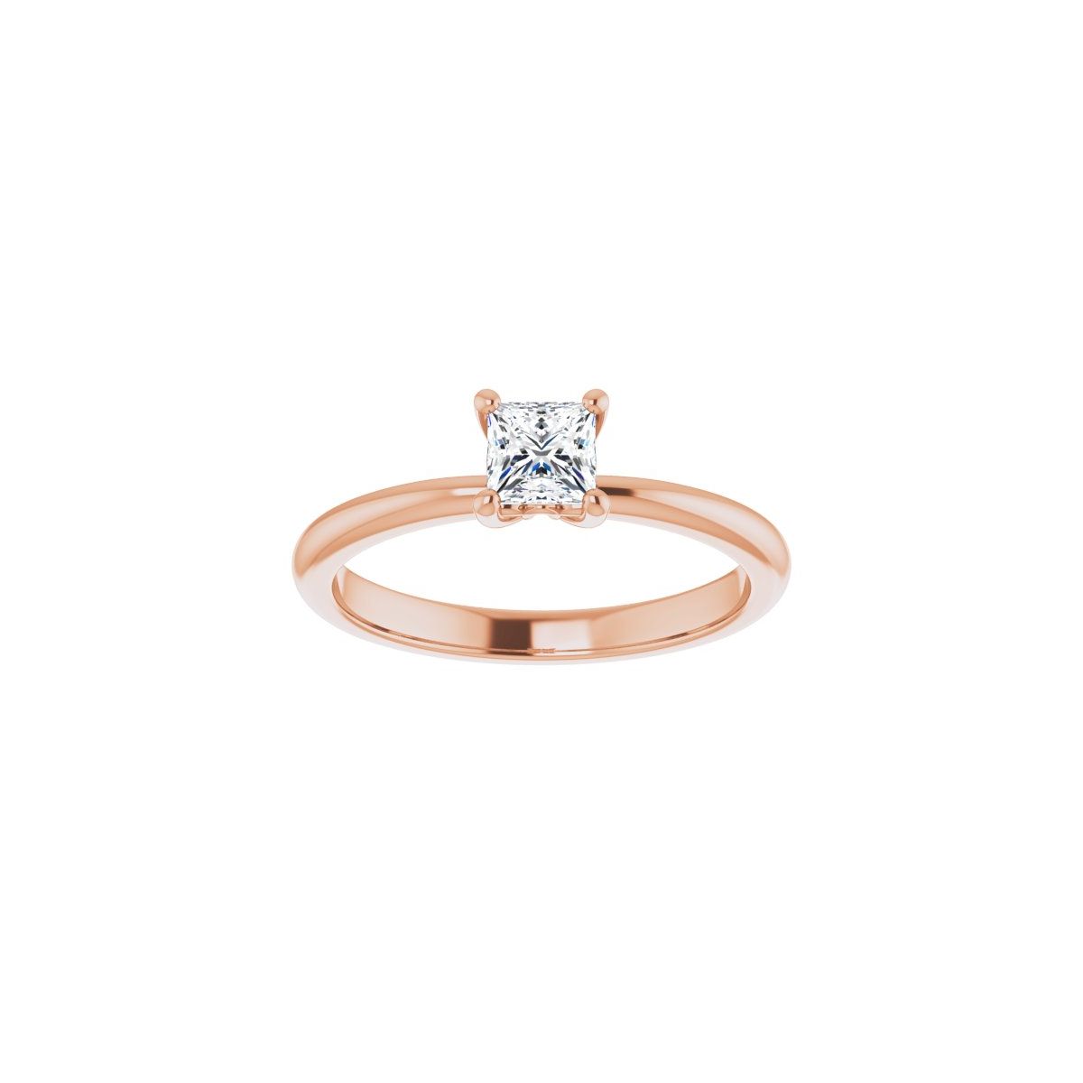 Square Engagement Ring (4 X 4 Mm) Mounting - gallery - Series 124170