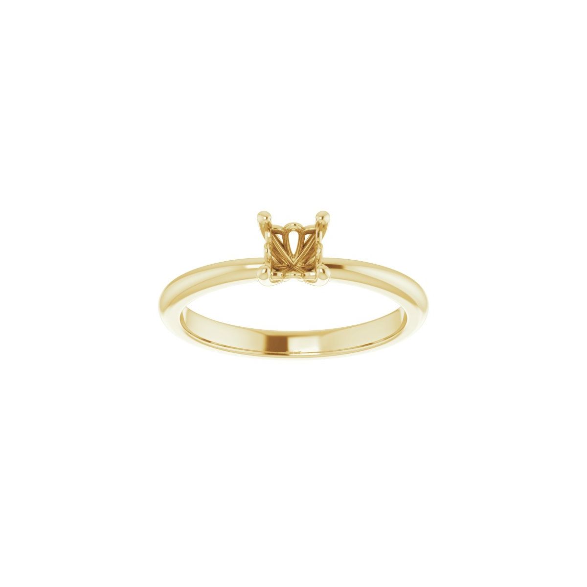Square Engagement Ring (4 X 4 Mm) Mounting - gallery - Series 124170