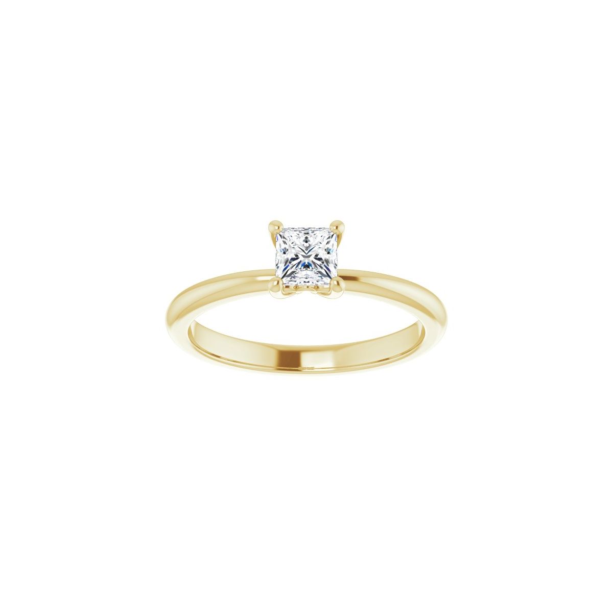 Square Engagement Ring (4 X 4 Mm) Mounting - gallery - Series 124170