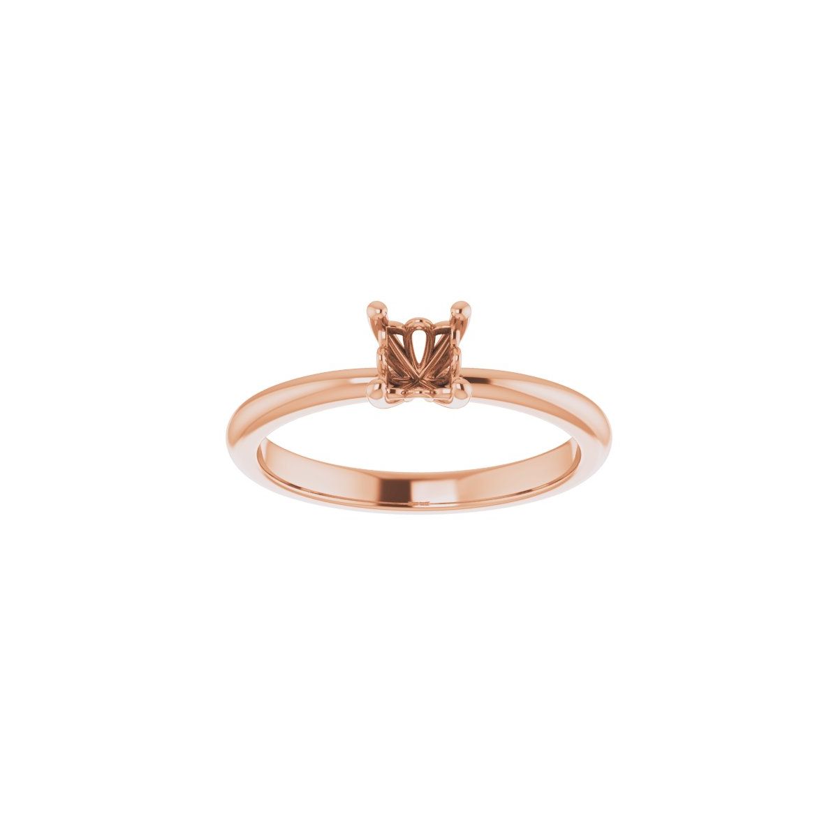 Square Engagement Ring (4 X 4 Mm) Mounting - gallery - Series 124170