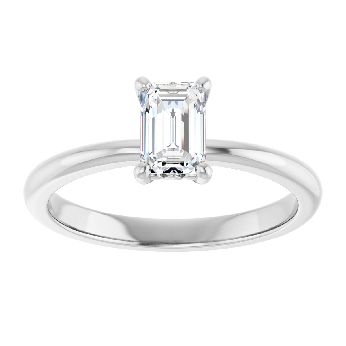 Emerald Engagement Ring (6 X 4 Mm) Mounting - gallery - Series 124170
