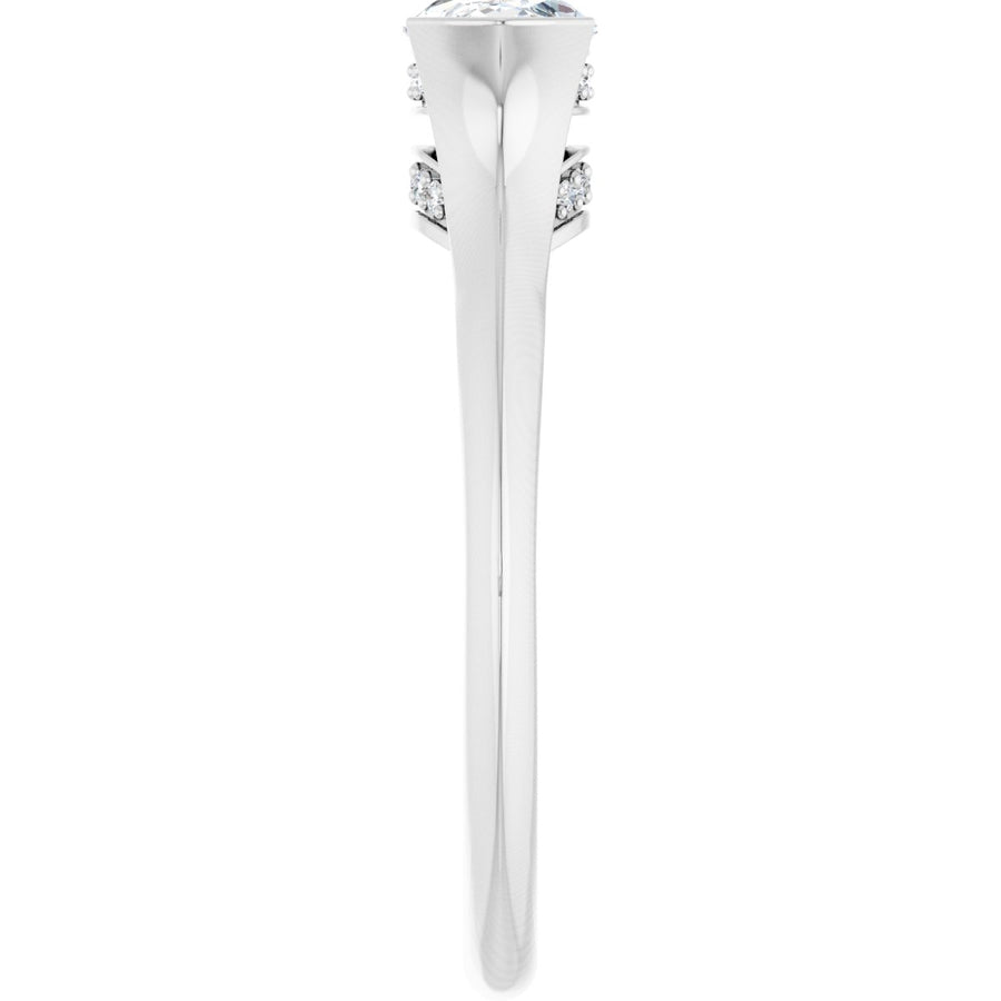 Marquise V-Prong Hidden Halo-Style Engagement Ring Semi-Mount - gallery - Series 124283