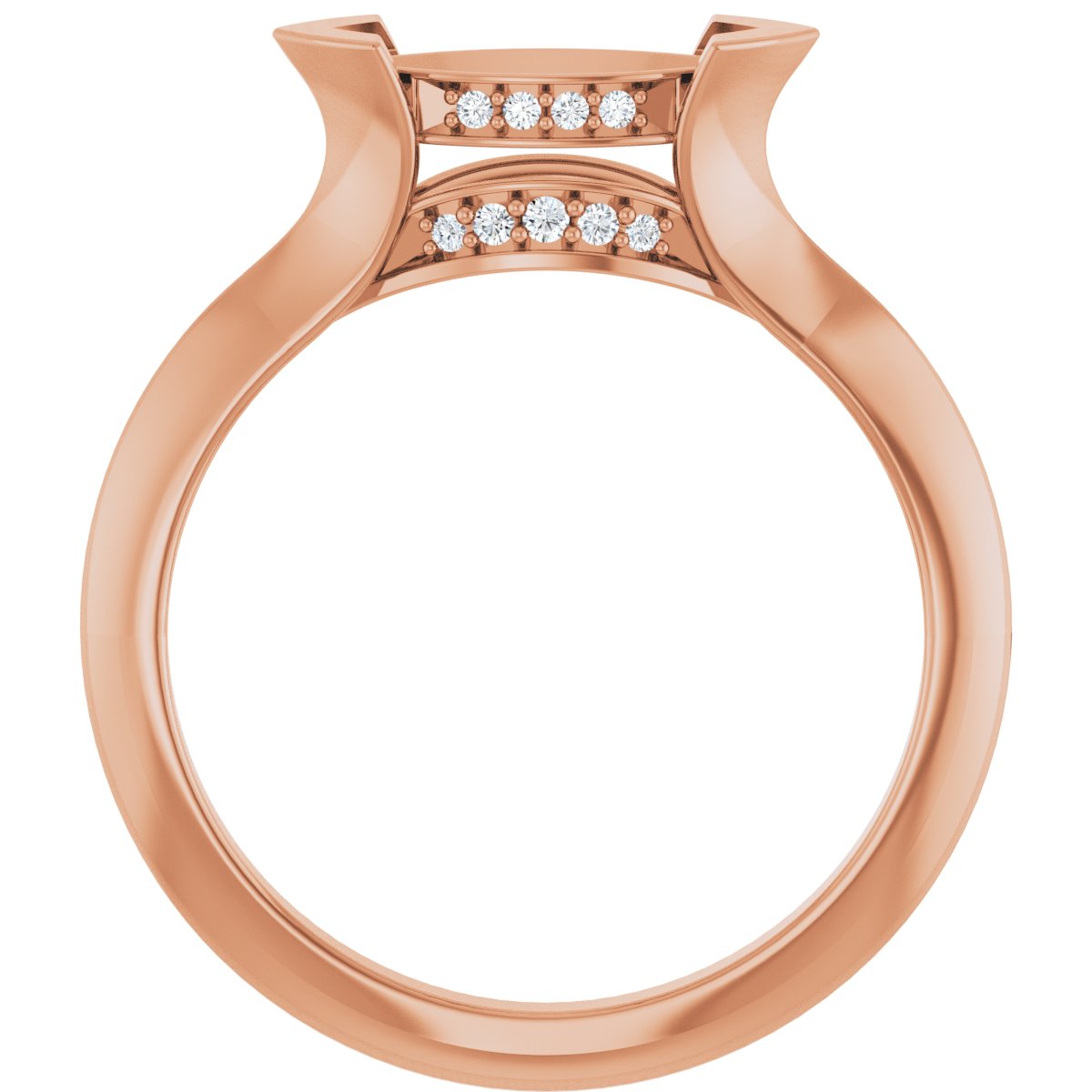Marquise V-Prong Hidden Halo-Style Engagement Ring Semi-Mount - gallery - Series 124283