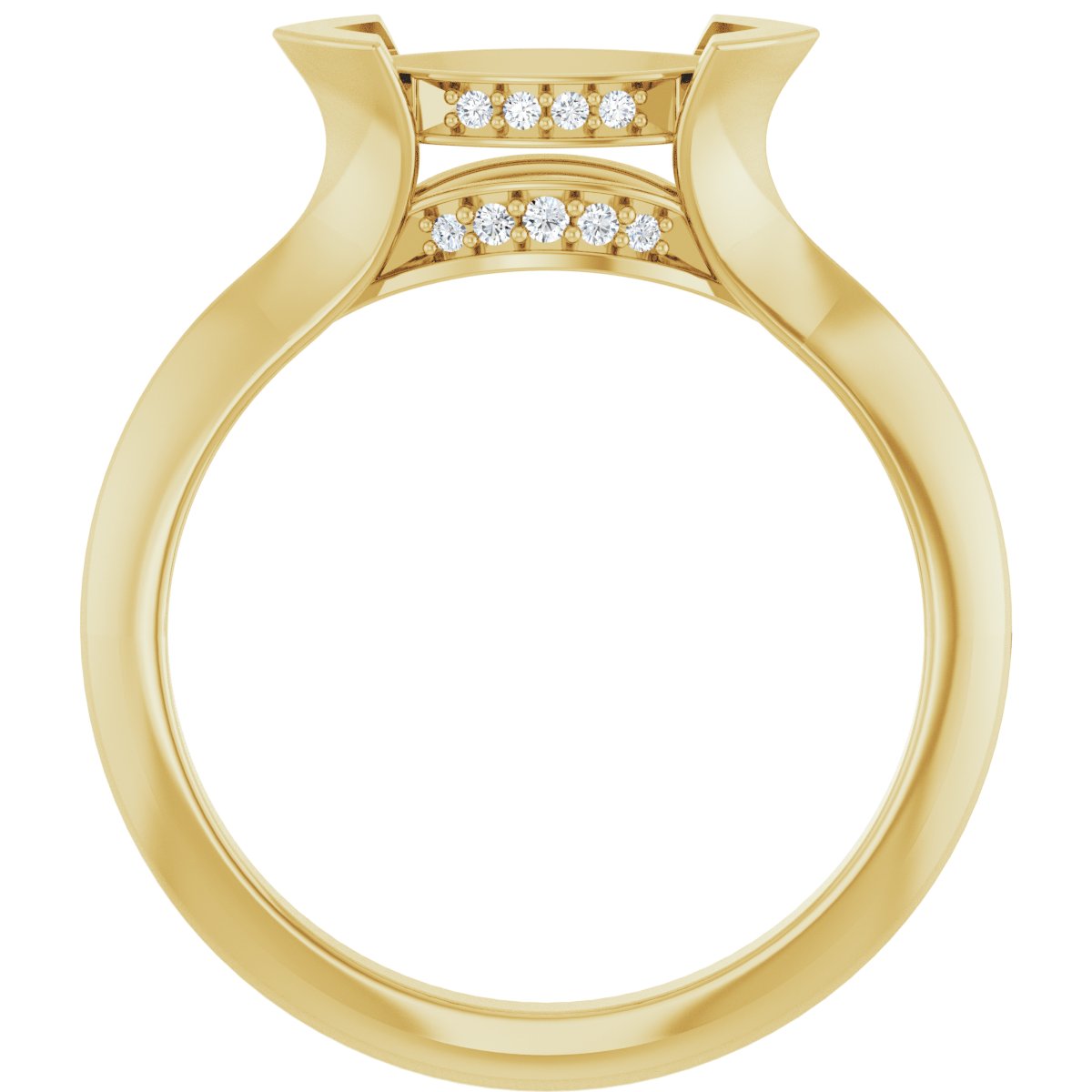Marquise V-Prong Hidden Halo-Style Engagement Ring Semi-Mount - gallery - Series 124283
