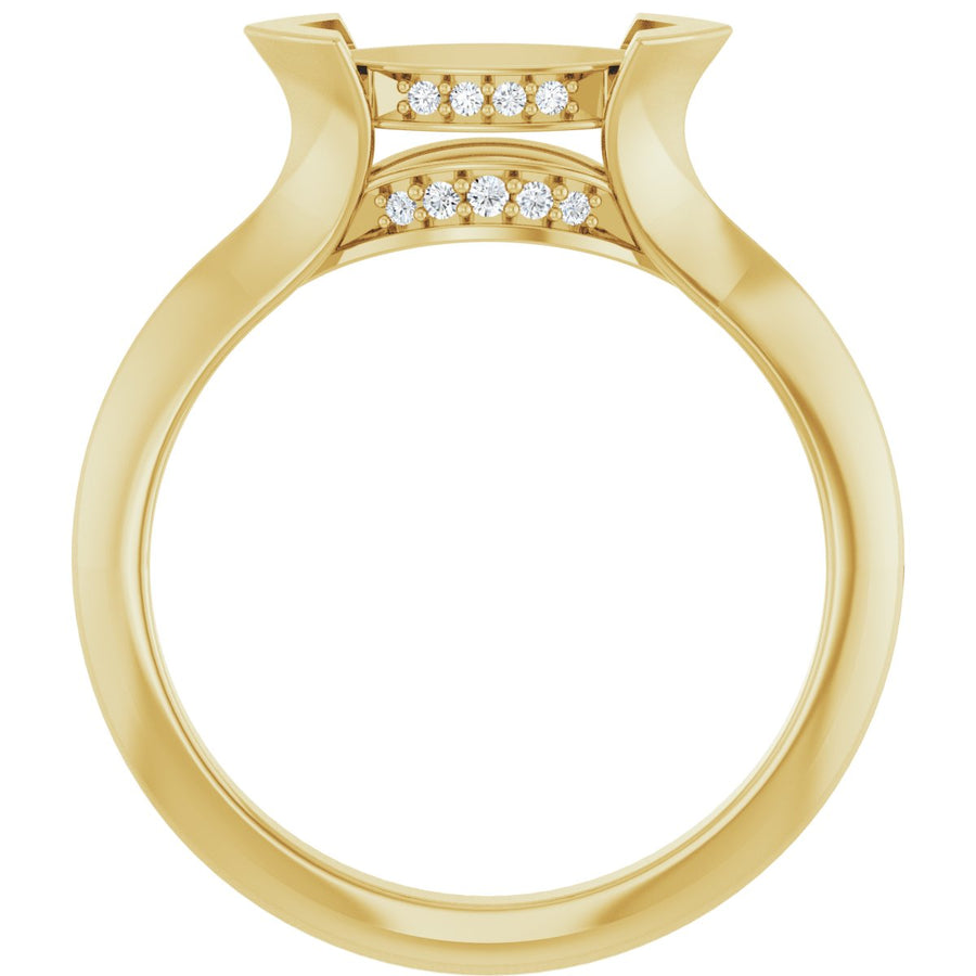 Marquise V-Prong Hidden Halo-Style Engagement Ring Semi-Mount - gallery - Series 124283