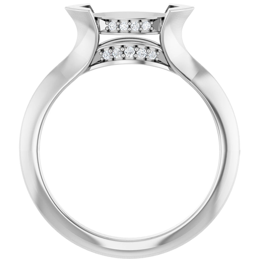 Marquise V-Prong Hidden Halo-Style Engagement Ring Semi-Mount - gallery - Series 124283