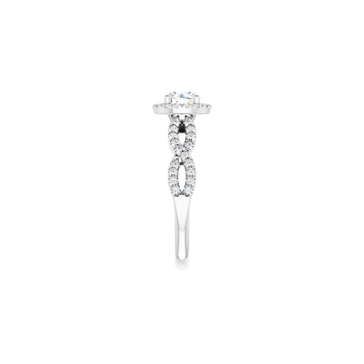 Round Halo-Style Infinity-Inspired Engagement Ring Semi-Mount - gallery - Series 124246
