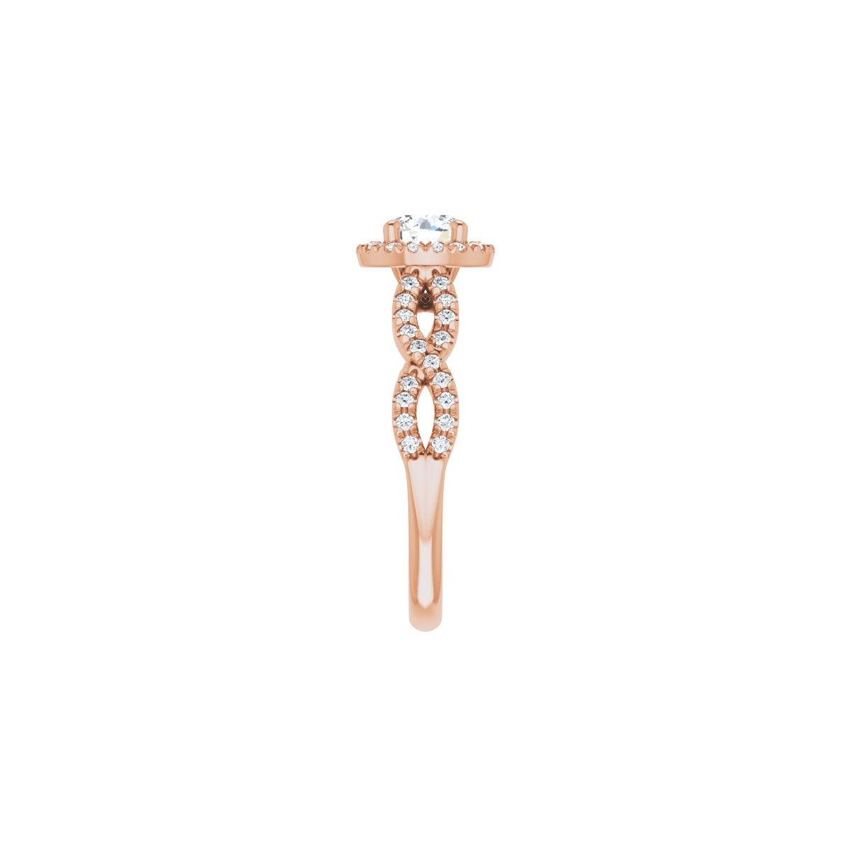 Round Halo-Style Infinity-Inspired Engagement Ring Semi-Mount - gallery - Series 124246
