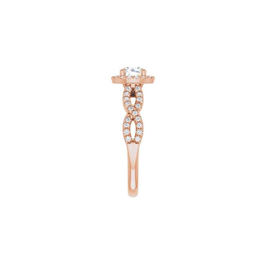 Round Halo-Style Infinity-Inspired Engagement Ring Semi-Mount - gallery - Series 124246