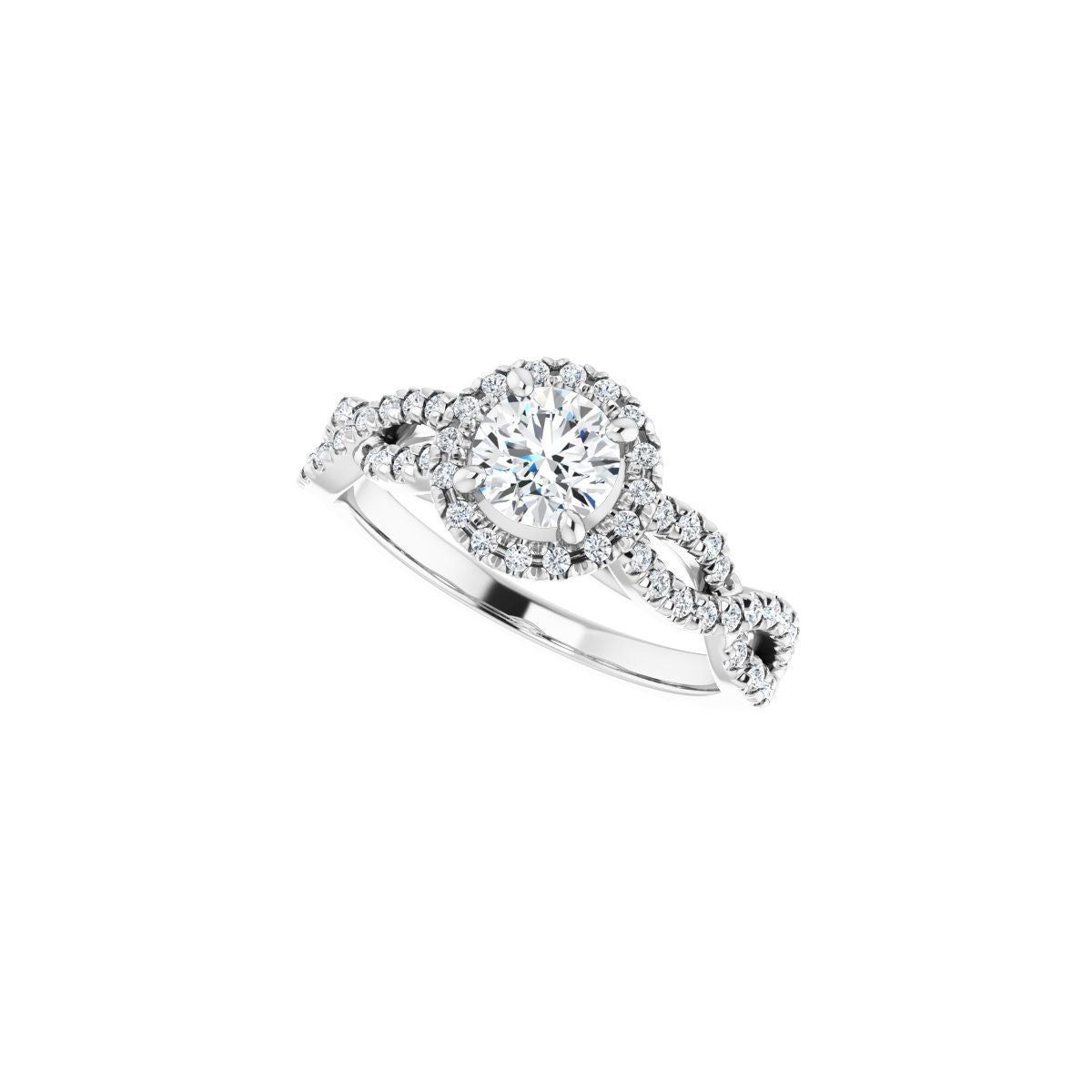 Round Halo-Style Infinity-Inspired Engagement Ring Semi-Mount - gallery - Series 124246
