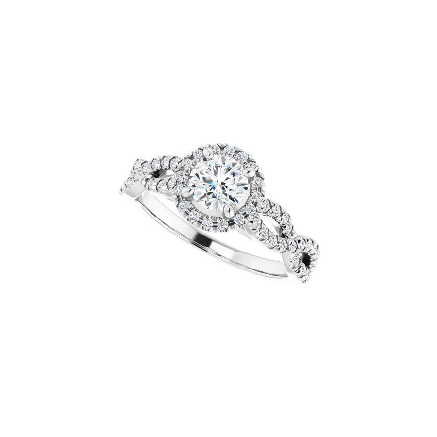 Round Halo-Style Infinity-Inspired Engagement Ring Semi-Mount - gallery - Series 124246