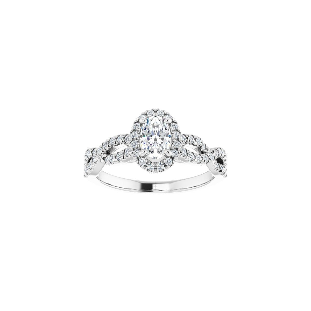 Oval Halo-Style Infinity-Inspired Engagement Ring Semi-Mount - gallery - Series 124246