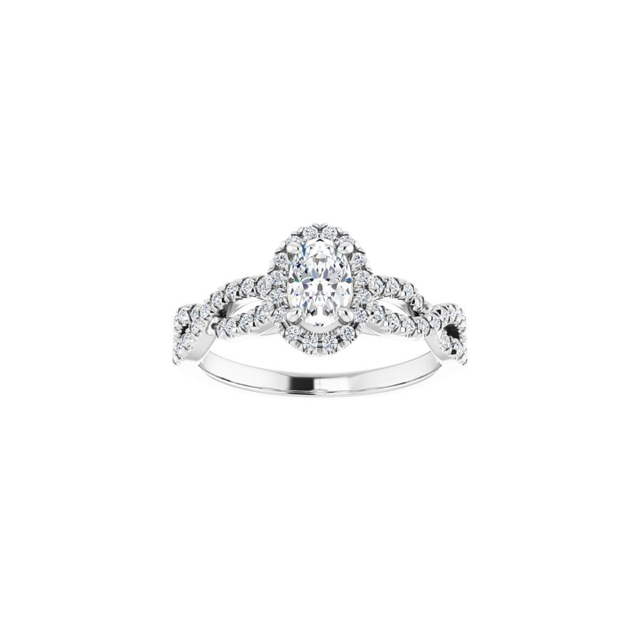 Oval Halo-Style Infinity-Inspired Engagement Ring Semi-Mount - gallery - Series 124246