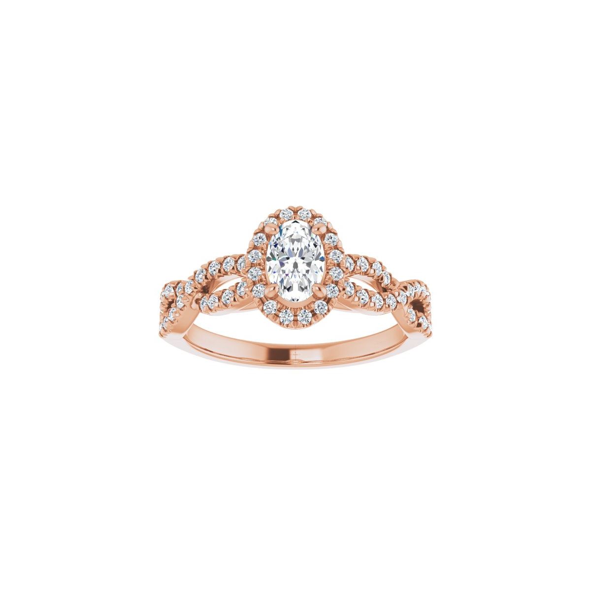 Oval Halo-Style Infinity-Inspired Engagement Ring Semi-Mount - gallery - Series 124246