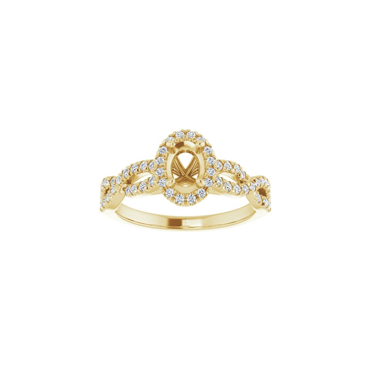 Oval Halo-Style Infinity-Inspired Engagement Ring Semi-Mount - gallery - Series 124246