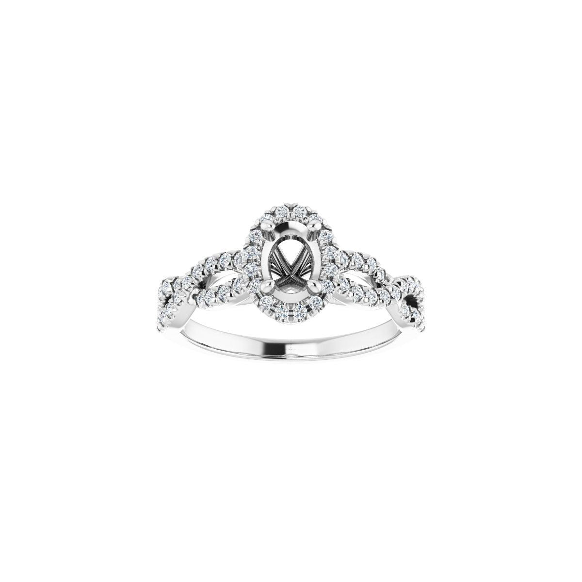 Oval Halo-Style Infinity-Inspired Engagement Ring Semi-Mount - gallery - Series 124246