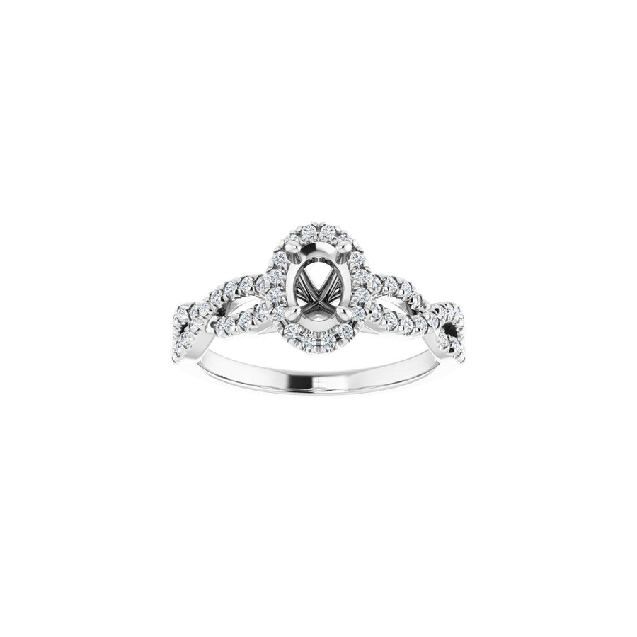 Oval Halo-Style Infinity-Inspired Engagement Ring Semi-Mount - gallery - Series 124246