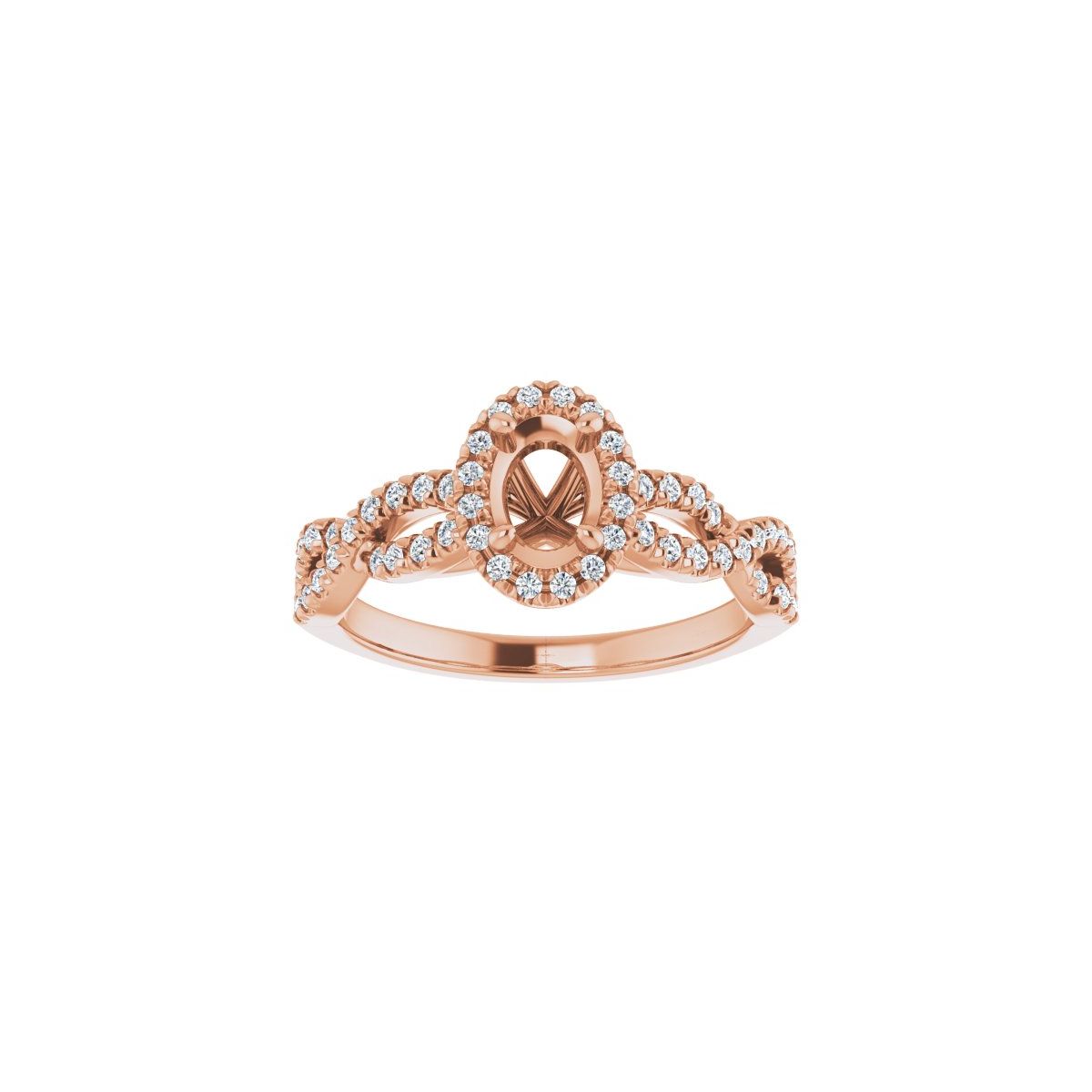 Oval Halo-Style Infinity-Inspired Engagement Ring Semi-Mount - gallery - Series 124246