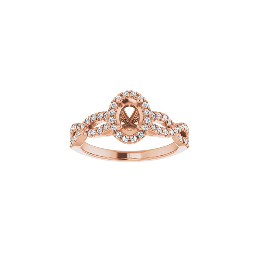 Oval Halo-Style Infinity-Inspired Engagement Ring Semi-Mount - gallery - Series 124246