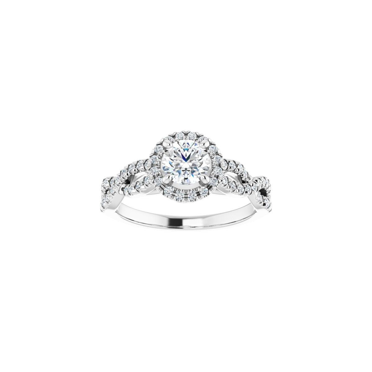Round Halo-Style Infinity-Inspired Engagement Ring Semi-Mount - gallery - Series 124246