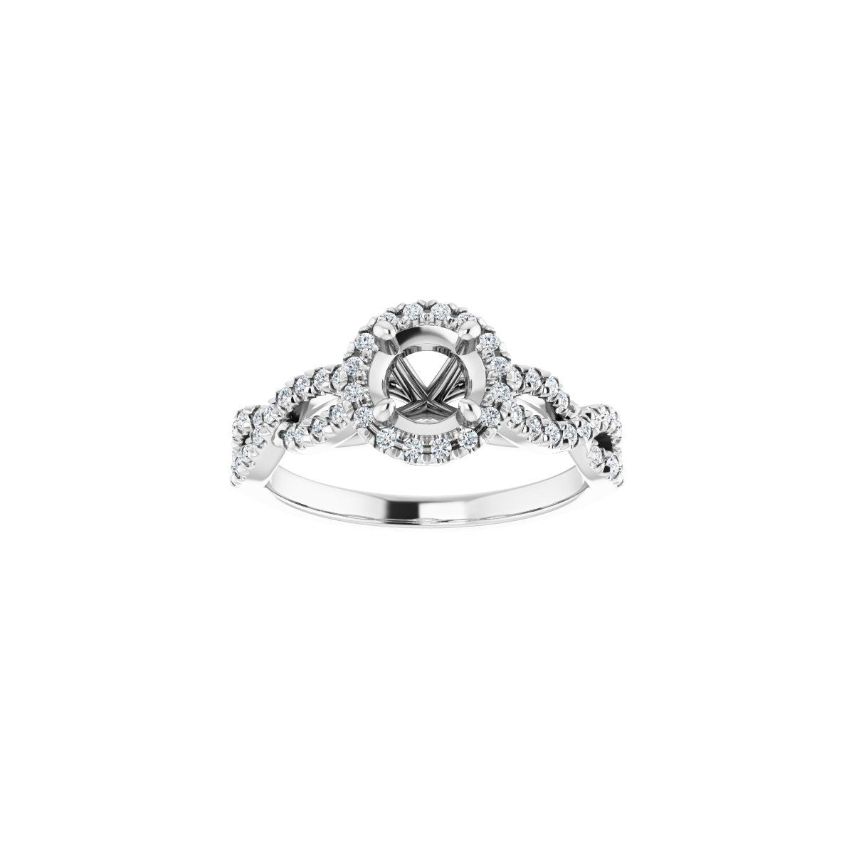 Round Halo-Style Infinity-Inspired Engagement Ring Semi-Mount - gallery - Series 124246