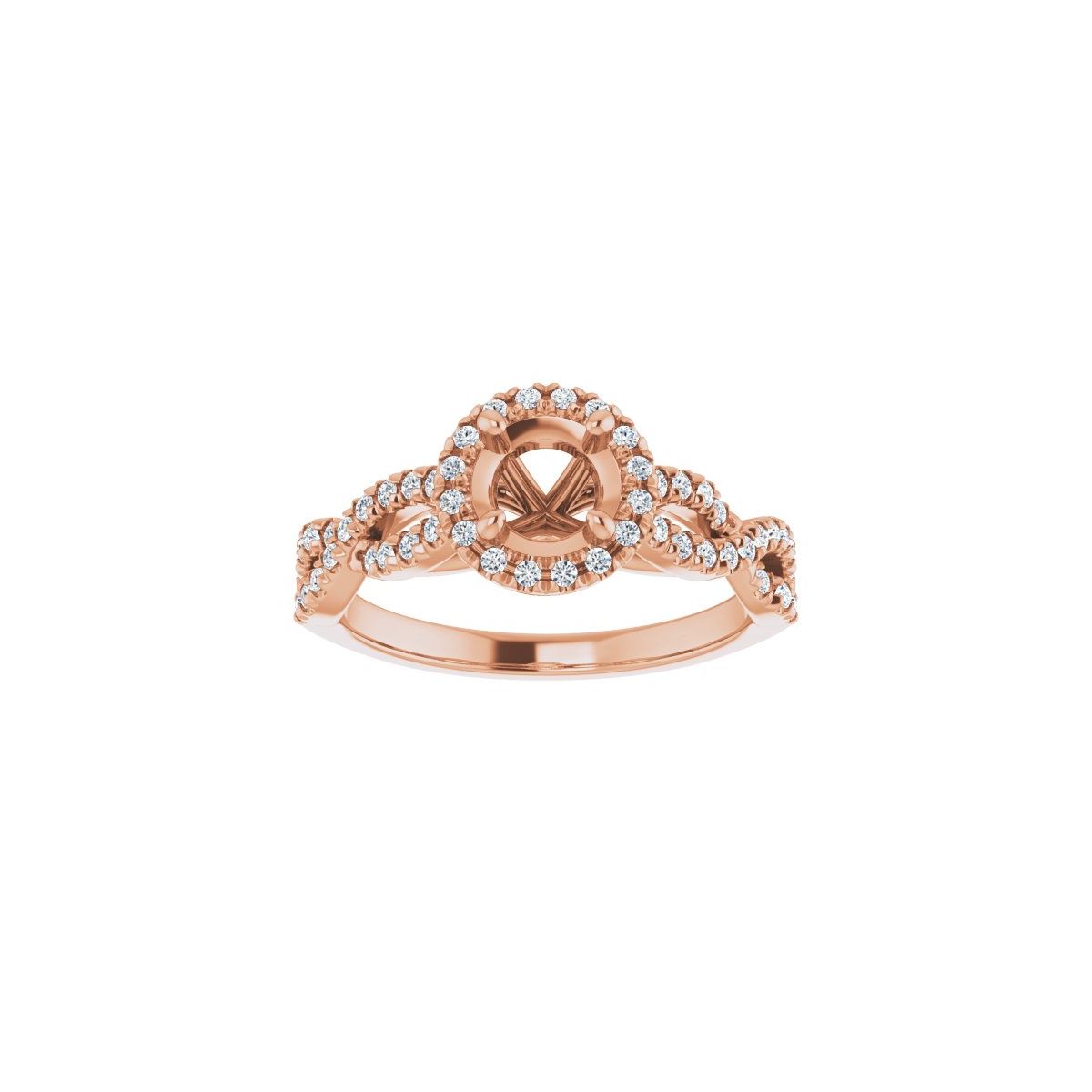 Round Halo-Style Infinity-Inspired Engagement Ring Semi-Mount - gallery - Series 124246