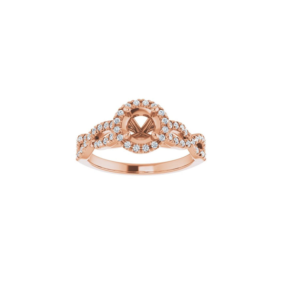 Round Halo-Style Infinity-Inspired Engagement Ring Semi-Mount - gallery - Series 124246