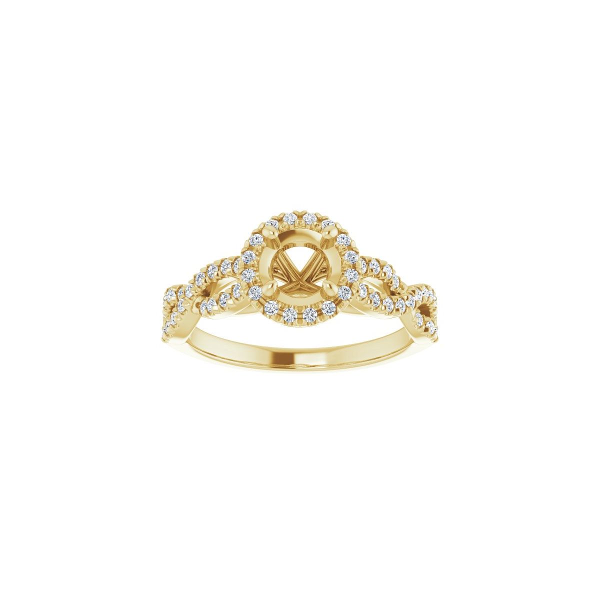 Round Halo-Style Infinity-Inspired Engagement Ring Semi-Mount - gallery - Series 124246